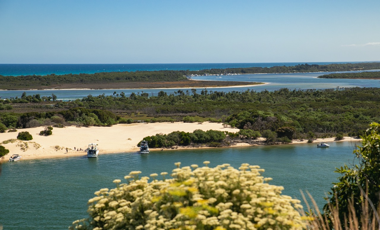 Wasserwege und Sandbaenke in Gippsland, Victoria