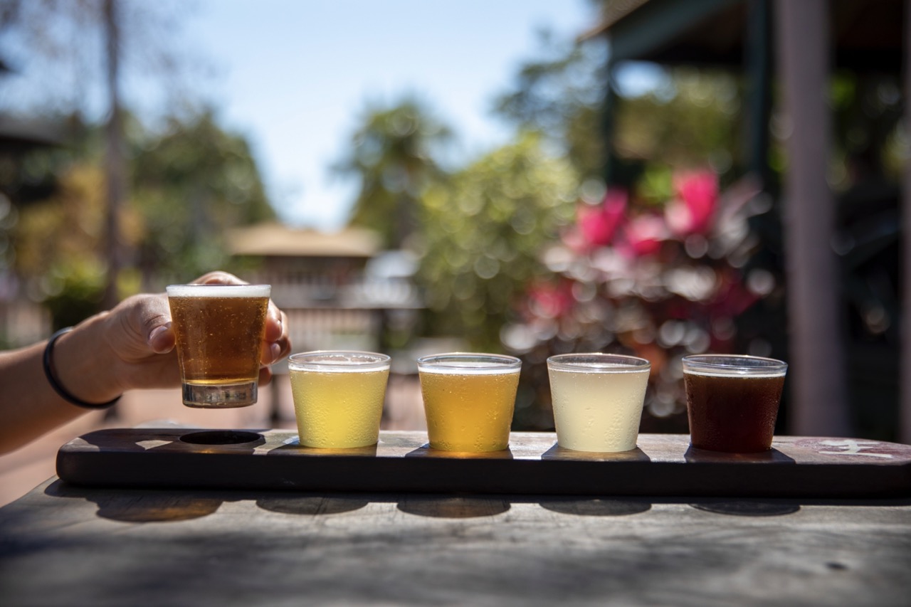 Bier Verkostung im Matso's Broome Brauerei, Westaustralien