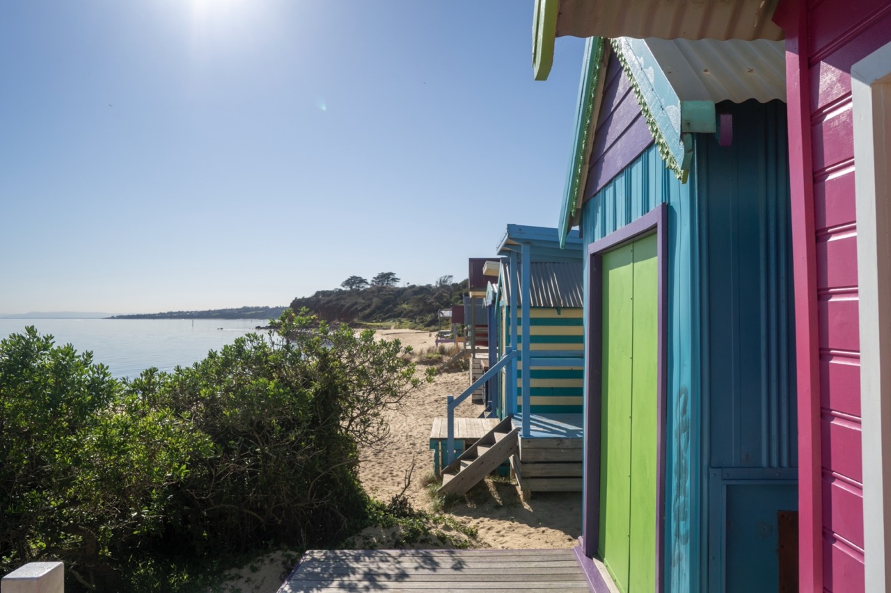 Beach Boxes auf Mornington Peninsula, Victoria